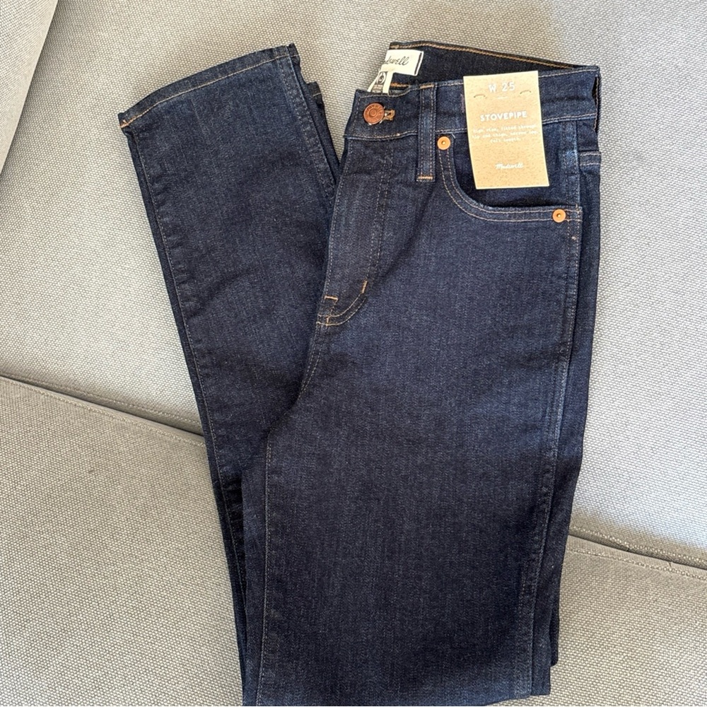 Madewell Stovetipe-  Indigo Straight Leg Jeans 25 BNWT - Picture 11 of 13